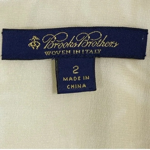 Brooks Brothers 100% Silk Size 2 XS Yellow Dress Lined Sleeveless Luxury Preppy - Picture 5 of 6